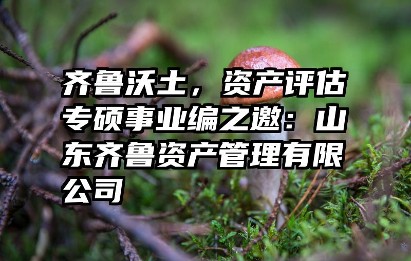 齐鲁沃土，资产评估专硕事业编之邀：山东齐鲁资产管理有限公司