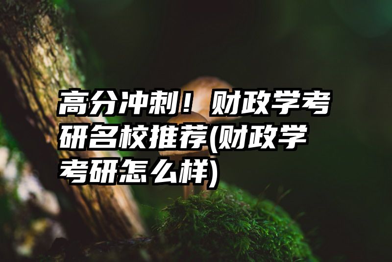 高分冲刺！财政学考研名校推荐(财政学考研怎么样)