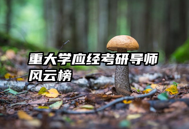 重大学应经考研导师风云榜