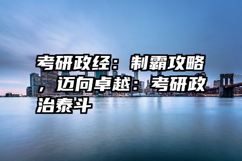 考研政经：制霸攻略，迈向卓越：考研政治泰斗