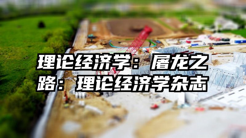 理论经济学：屠龙之路：理论经济学杂志