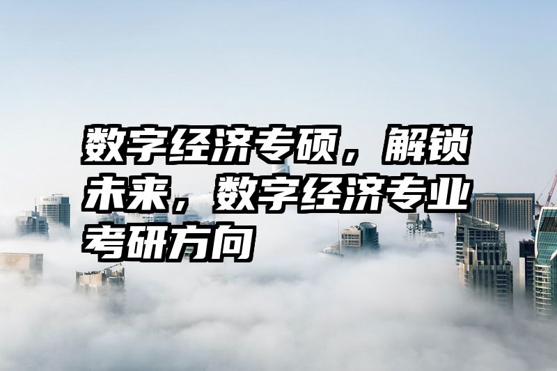 数字经济专硕，解锁未来，数字经济专业考研方向