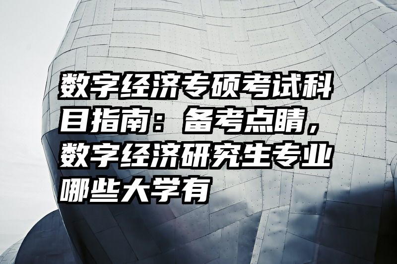 数字经济专硕考试科目指南：备考点睛，数字经济研究生专业哪些大学有