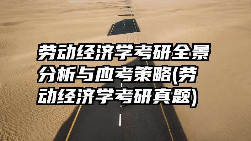 劳动经济学考研全景分析与应考策略(劳动经济学考研真题)