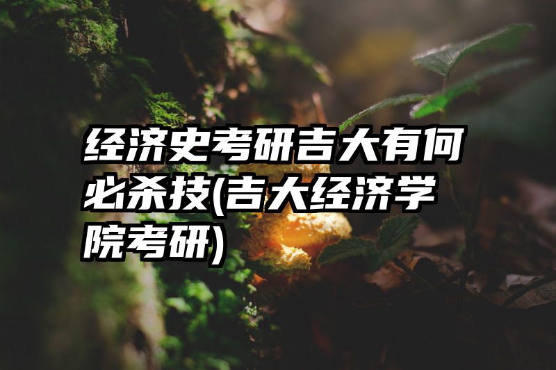 经济史考研吉大有何必杀技(吉大经济学院考研)