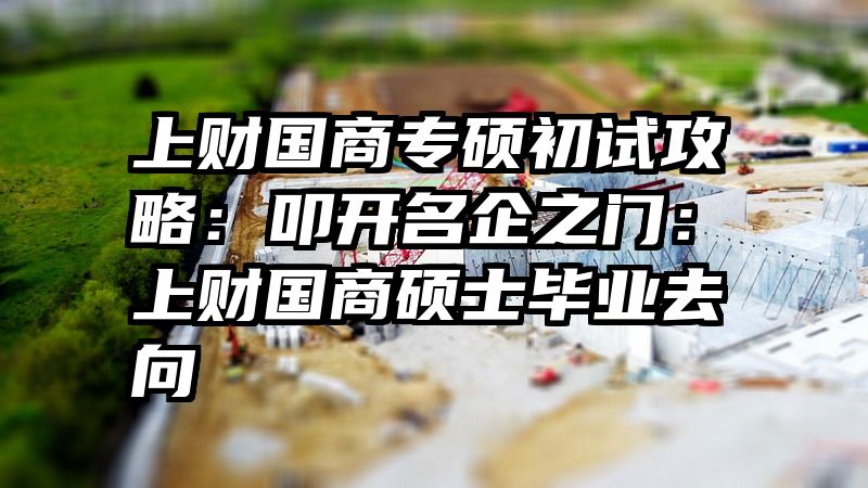 上财国商专硕初试攻略：叩开名企之门：上财国商硕士毕业去向