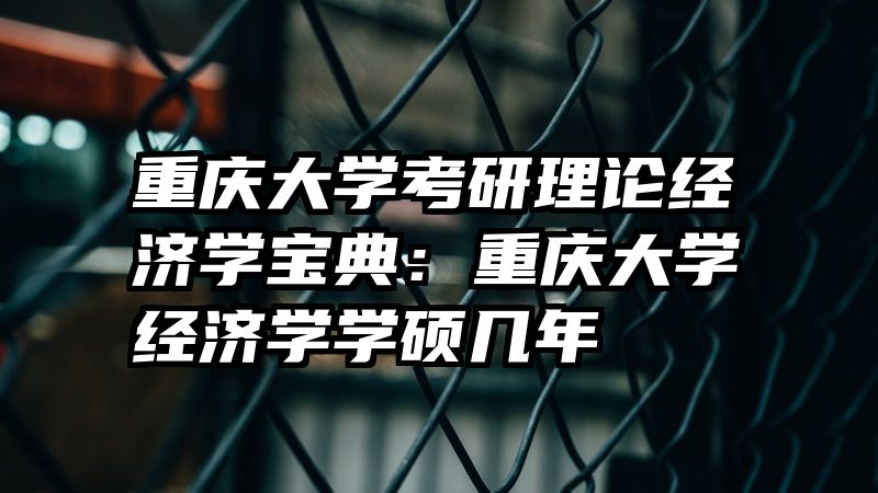 重庆大学考研理论经济学宝典：重庆大学经济学学硕几年