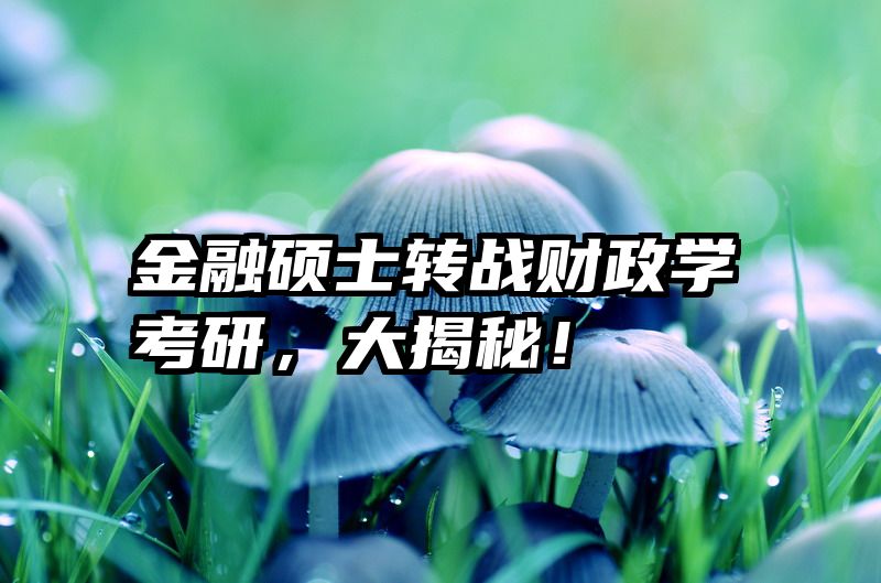 金融硕士转战财政学考研，大揭秘！