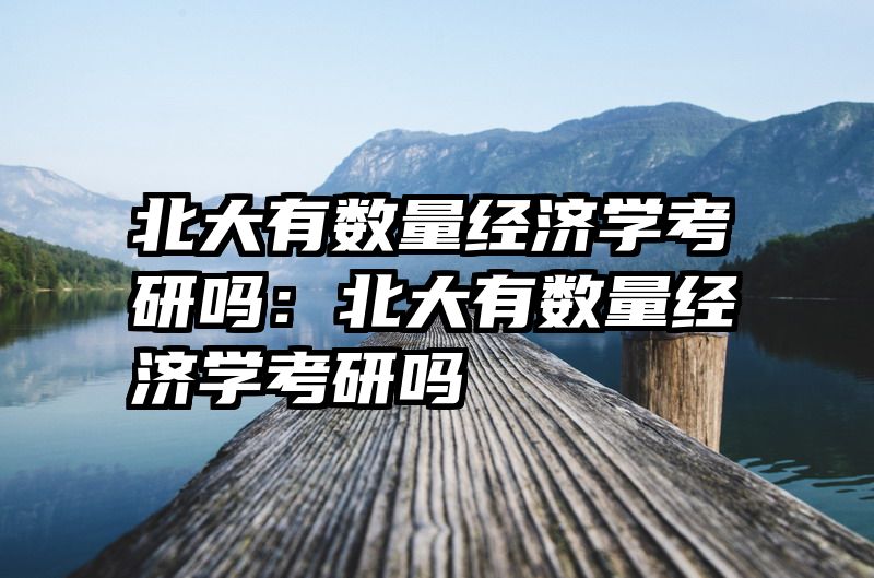 北大有数量经济学考研吗：北大有数量经济学考研吗