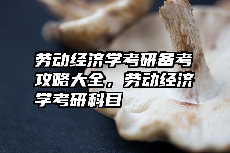 劳动经济学考研备考攻略大全，劳动经济学考研科目