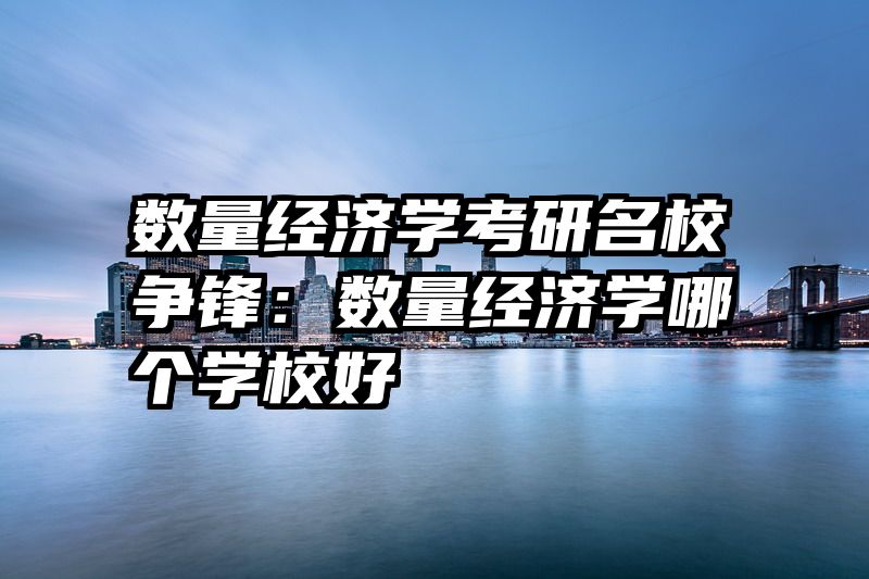 数量经济学考研名校争锋：数量经济学哪个学校好