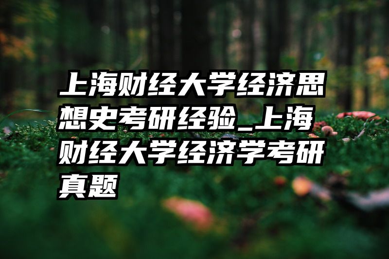 上海财经大学经济思想史考研经验_上海财经大学经济学考研真题
