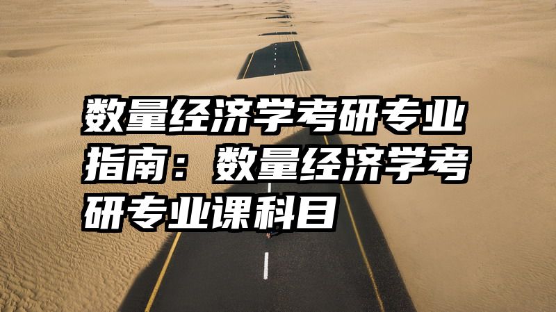 数量经济学考研专业指南：数量经济学考研专业课科目