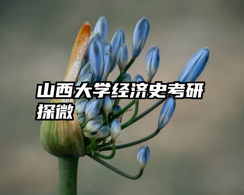 山西大学经济史考研探微