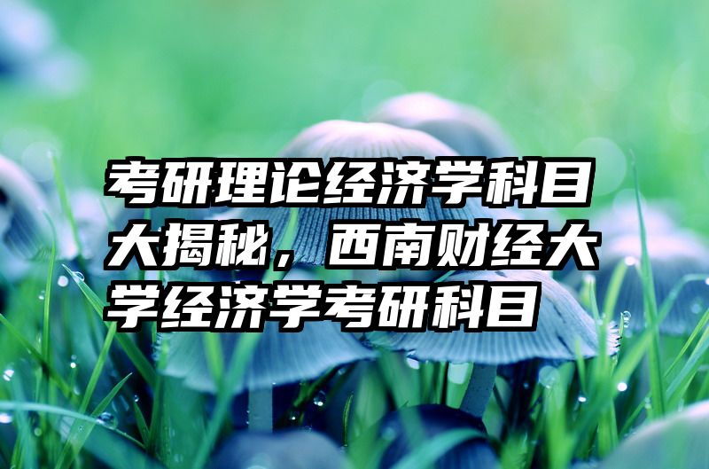 考研理论经济学科目大揭秘，西南财经大学经济学考研科目