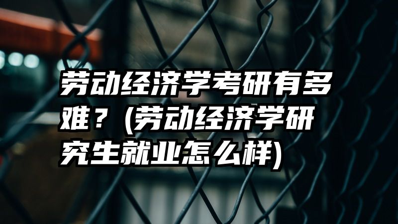 劳动经济学考研有多难？(劳动经济学研究生就业怎么样)