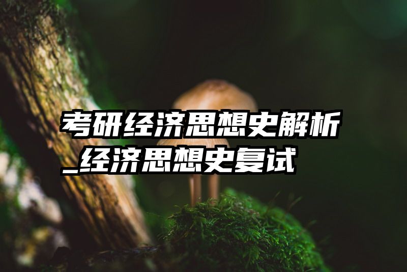 考研经济思想史解析_经济思想史复试