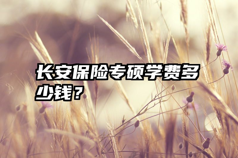 长安保险专硕学费多少钱？