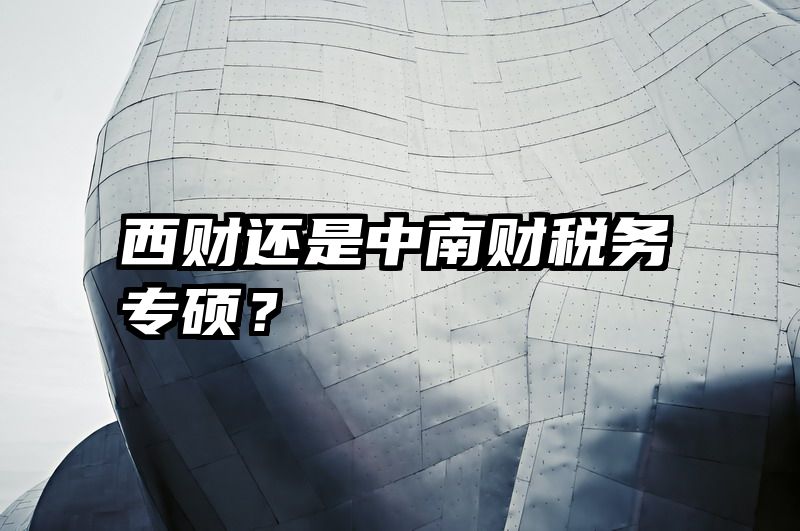 西财还是中南财税务专硕？