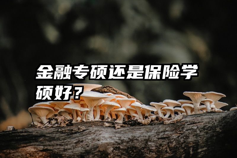 金融专硕还是保险学硕好？