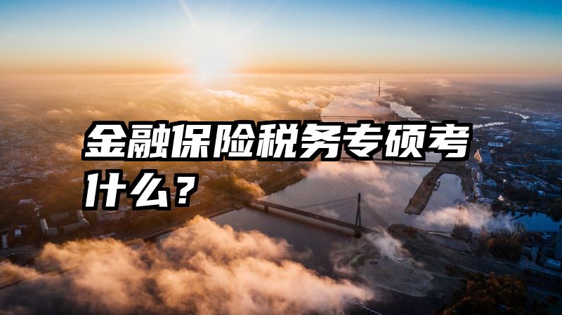 金融保险税务专硕考什么？