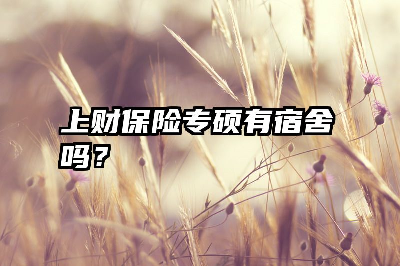 上财保险专硕有宿舍吗?