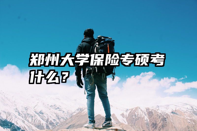 郑州大学保险专硕考什么？