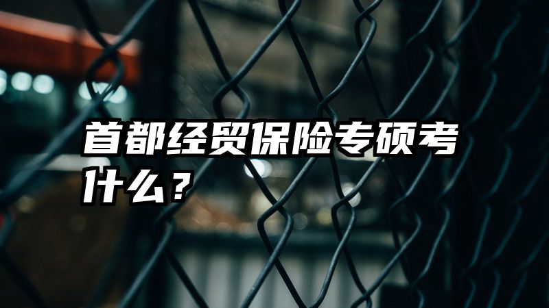 首都经贸保险专硕考什么？