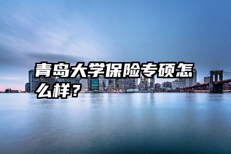 青岛大学保险专硕怎么样？